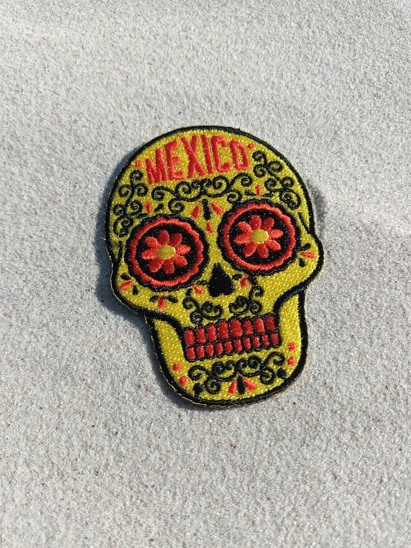 Vagabond Heart Mexico Travel Patch - Mexican Sugar Skull Souvenir - Cancun Gift - Day of The Dead Badge - Image 3